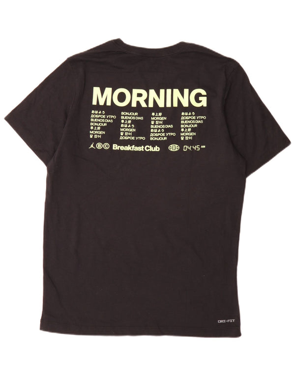 Jordan T-shirt graphique régulier pour hommes, haut en coton noir moyen, sport