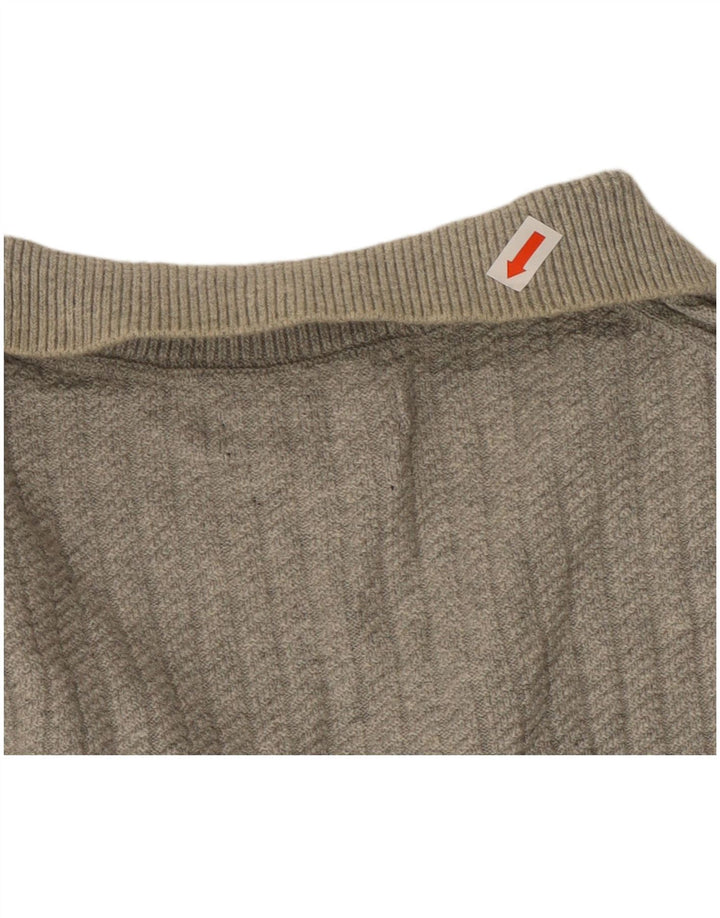 MASSIMO DUTTI Pull Col Polo Homme Gris Moyen Coton