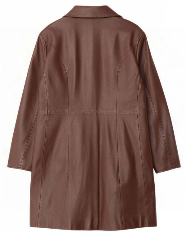 Manteau en cuir femme vintage IT 48 XL Marron