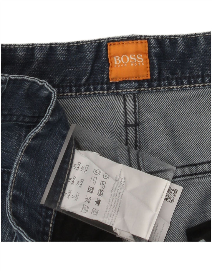 HUGO BOSS Jean droit W34 L32 homme bleu marine coton