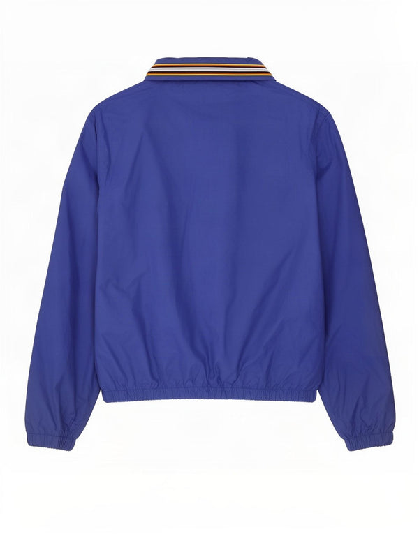 K-Way Veste de pluie à capuche pour homme UK 40 Large Bleu Rayé Polyamide
