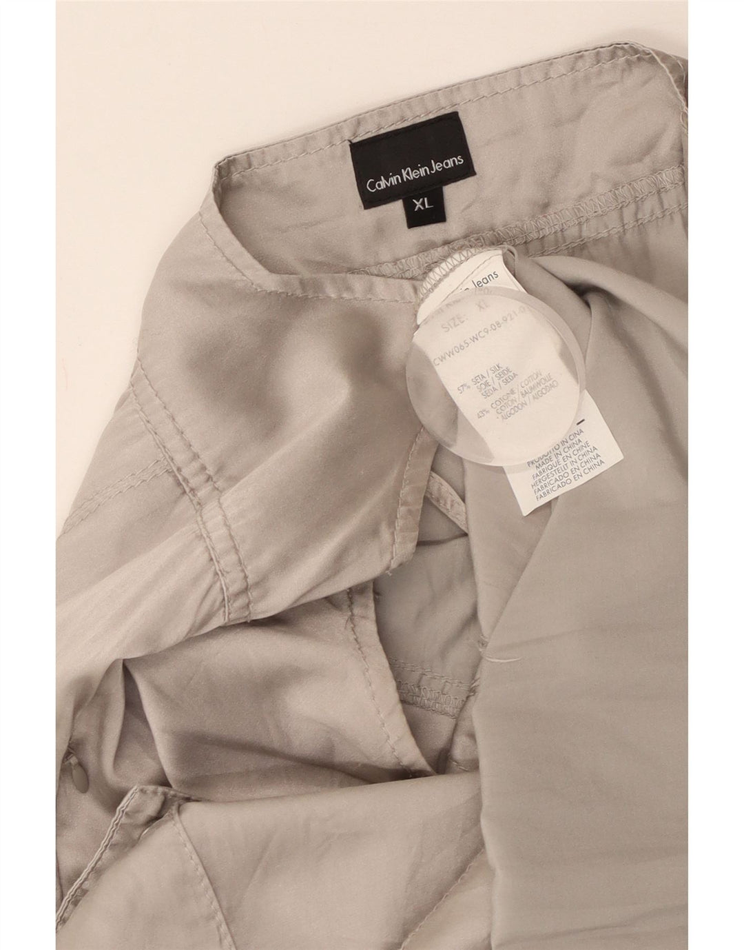 CALVIN KLEIN JEANS Robe d'été pour femme UK 18 XL Soie grise