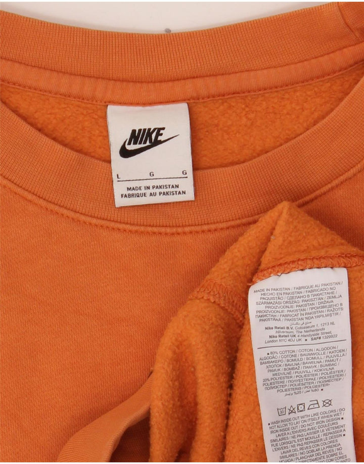 Nike Sweat-shirt graphique pour homme en coton orange Taille L