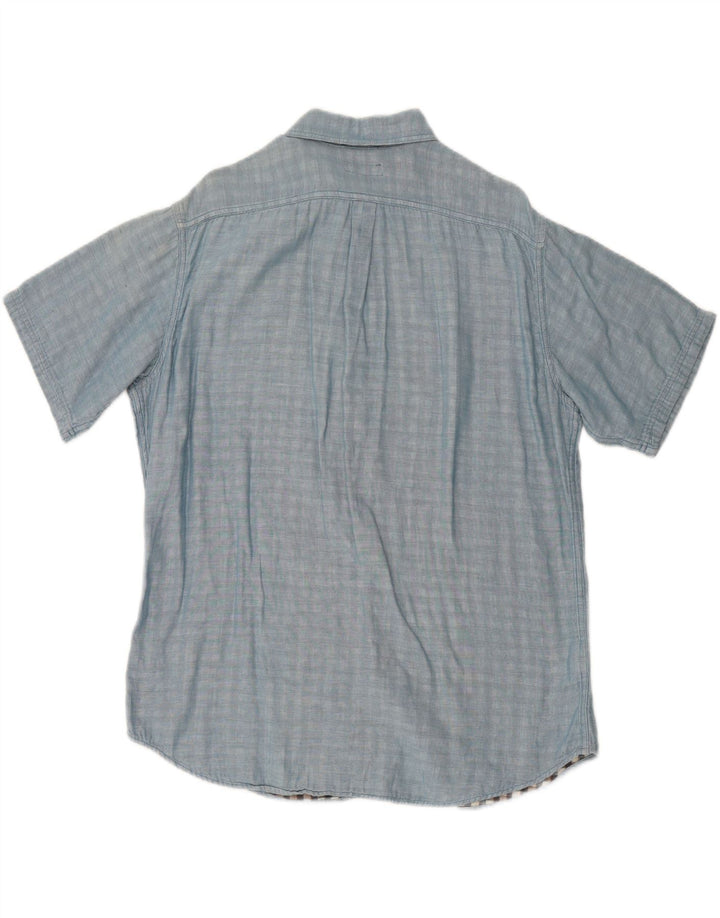 EDDIE BAUER Mens Classic Fit Short Sleeve Shirt Large Blue Cotton Vintage Eddie Bauer and Second-Hand Eddie Bauer from Messina Hembry 