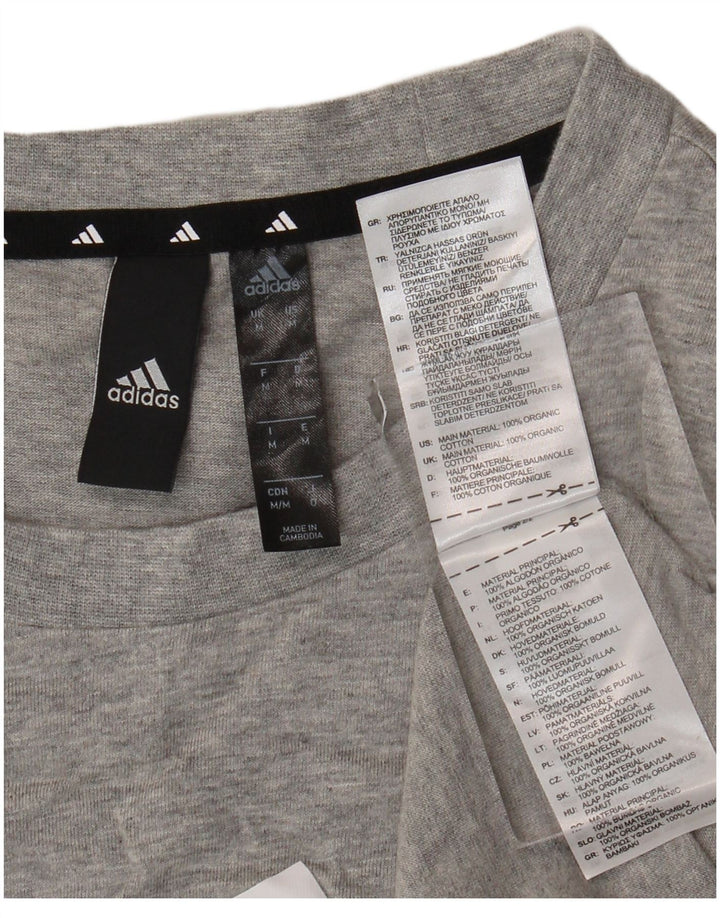 Adidas T-Shirt Graphique Homme Gris Moyen Coton