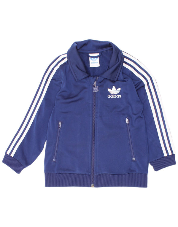 Veste de survêtement Adidas Garçon 3-4 ans Bleu Marine Polyester