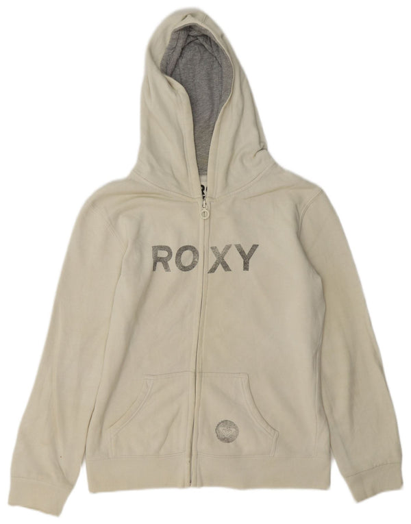 Roxy Pull à capuche graphique pour fille 15-16 ans Blanc cassé