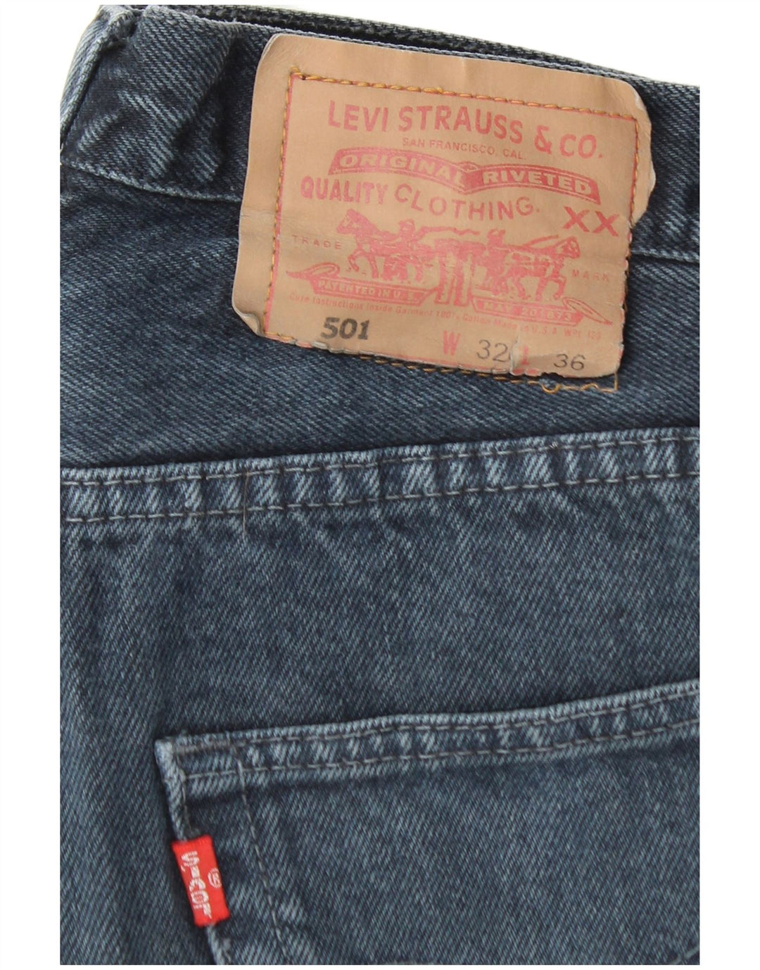 LEVI'S Jean Droit 501 Homme W32 L25 Bleu Coton