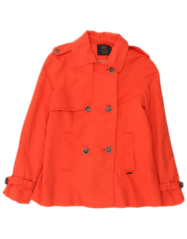 Zara Femme Trench Court UK 12 Coton Orange Moyen