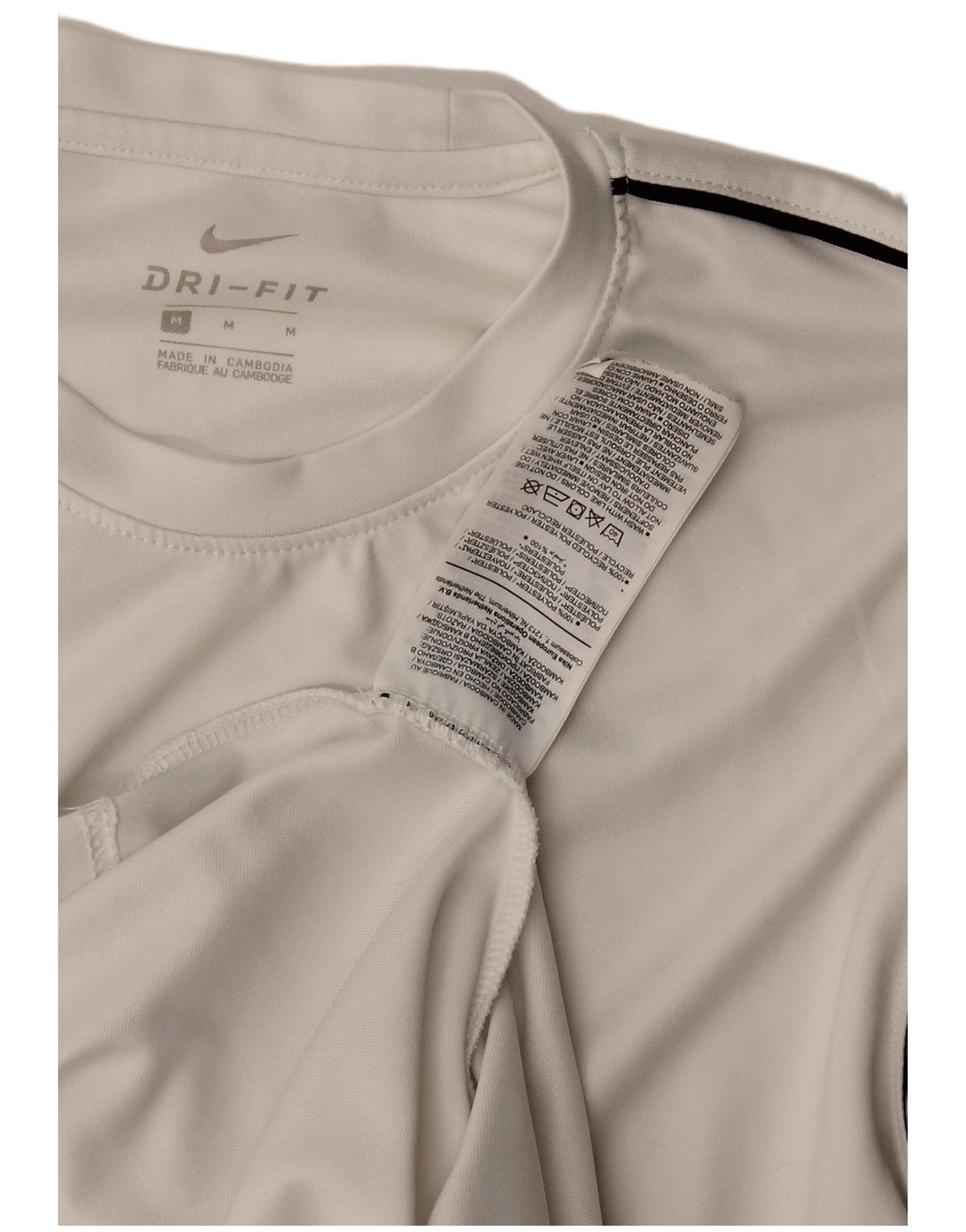 Nike Hommes Dri Fit T-Shirt Haut Moyen Blanc Polyester