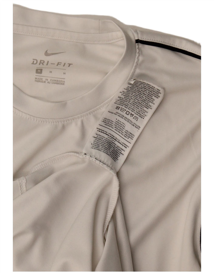 Nike Hommes Dri Fit T-Shirt Haut Moyen Blanc Polyester