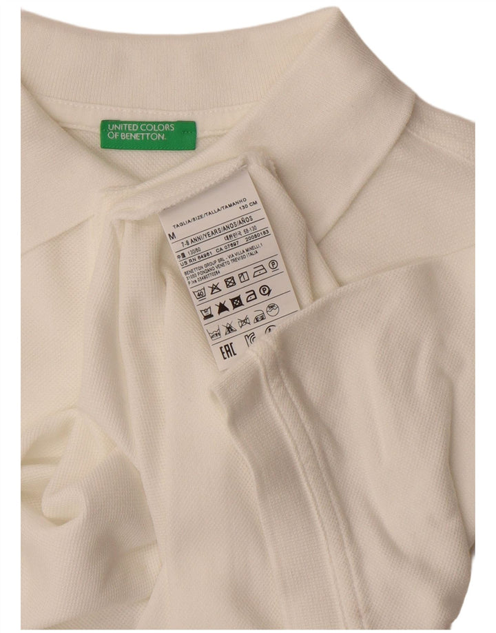 Benetton Polo Garçon 7-8 ans Coton Blanc Moyen