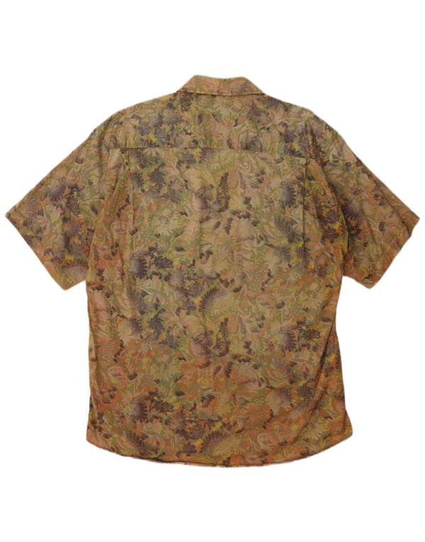 vintage Chemise à manches courtes pour hommes Grand coton Paisley multicolore