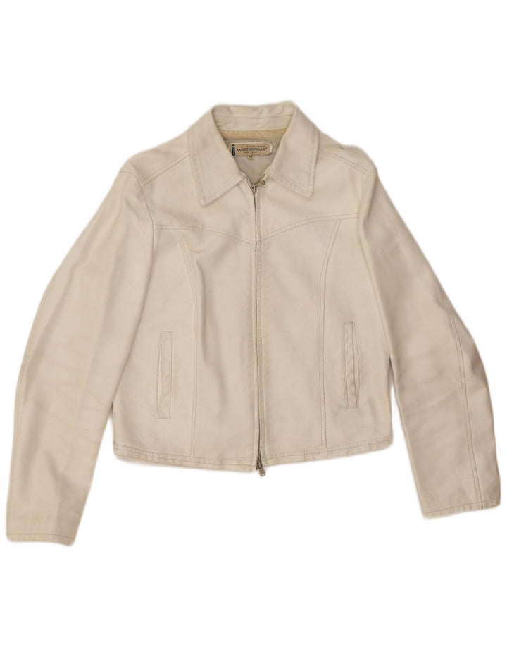 Masterpelle Veste en cuir courte pour femme IT 48 XL Cuir blanc