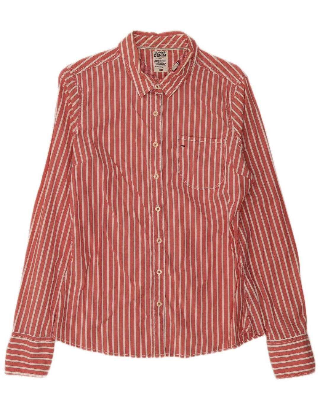 Tommy Hilfiger Chemise Homme Large Rouge Rayé Coton