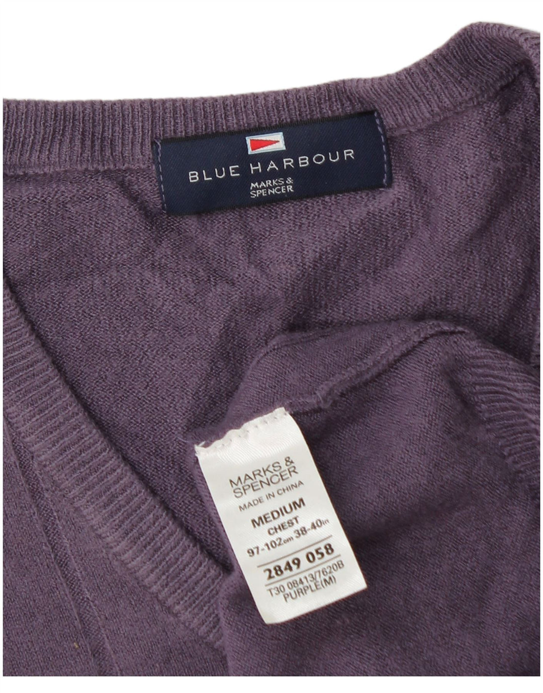 Marks & Spencer Pull Blue Harbor Col V Homme Violet Moyen