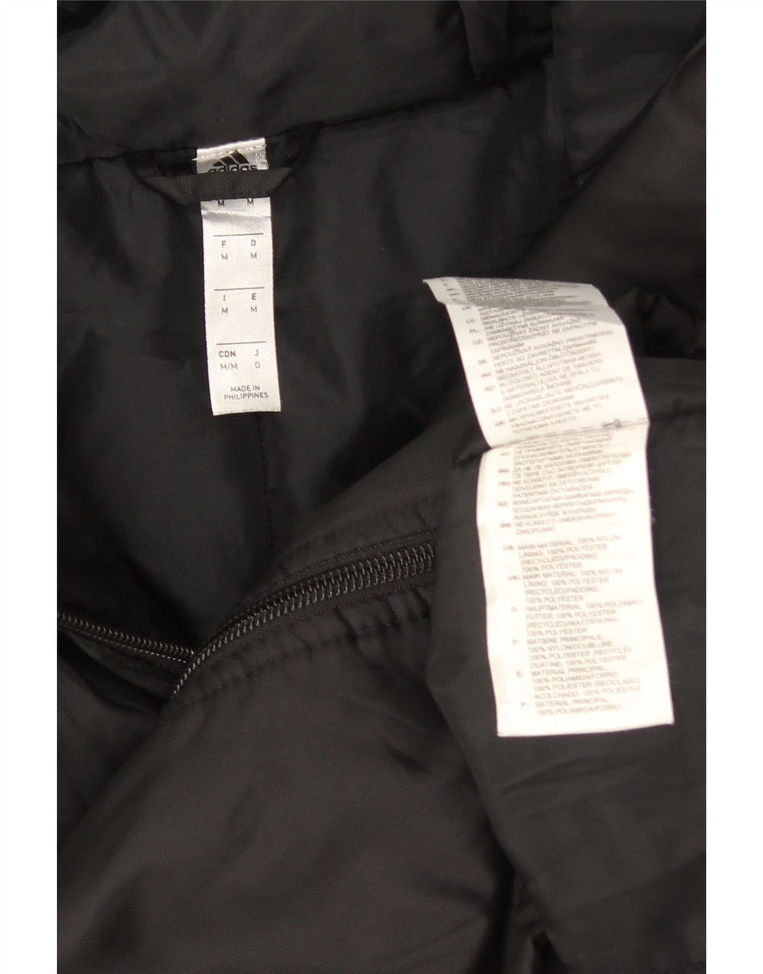 Adidas Manteau rembourré à capuche pour homme UK 38 Medium Noir Nylon