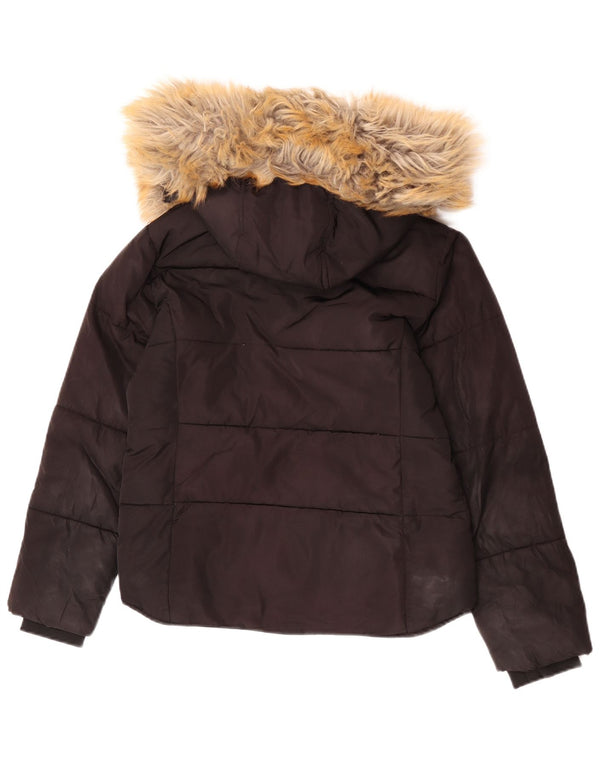 Topshop Veste rembourrée à capuche Petite pour femme UK 4 XS Noir Polyester