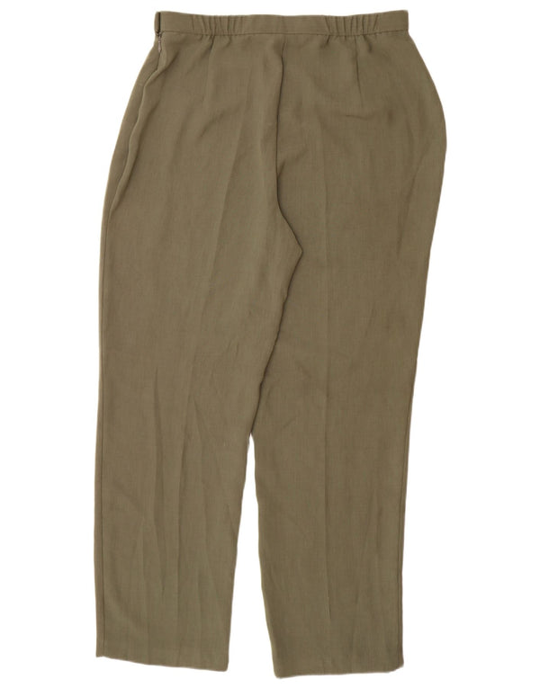 Marks & Spencer Pantalon décontracté taille haute pour femme UK 16 Large W32 L30 Vert