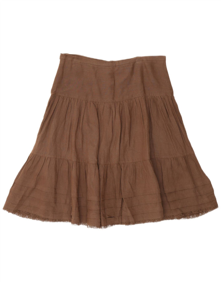 Massimo Dutti Jupe à volants W30 en lin marron moyen pour femme