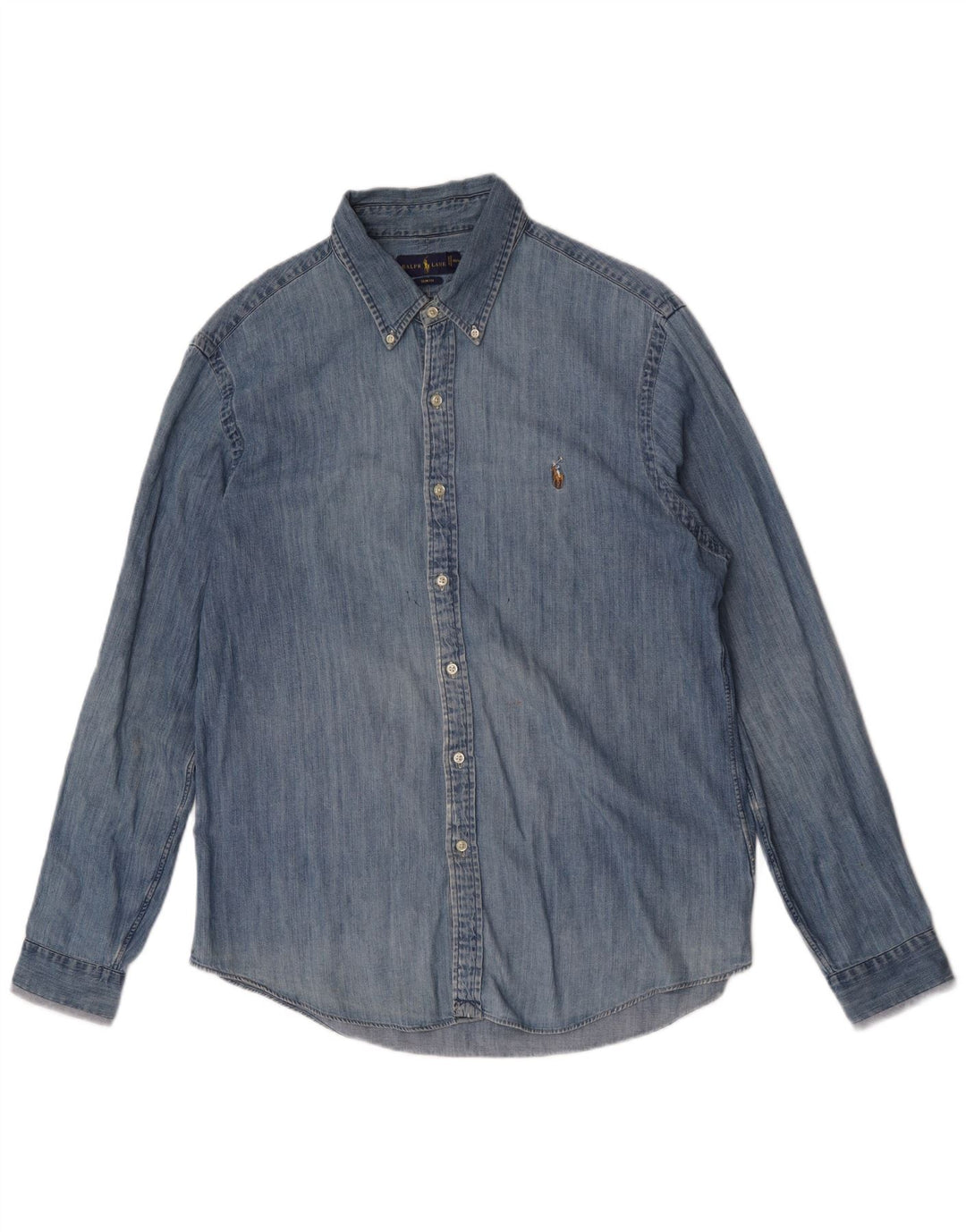 Ralph Lauren Chemise en jean coupe slim pour homme XL Bleu coton