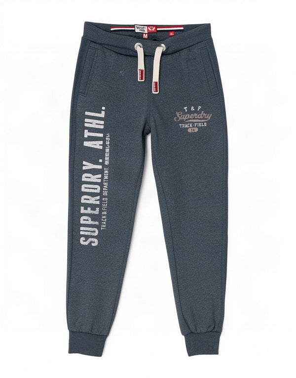 Superdry Pantalon De Survêtement Graphique Joggers Homme Gris Moyen Coton