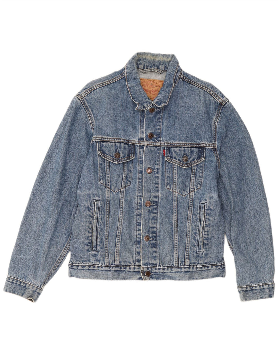 Levi's Veste en Jean Homme UK 38 Bleu Moyen Coton