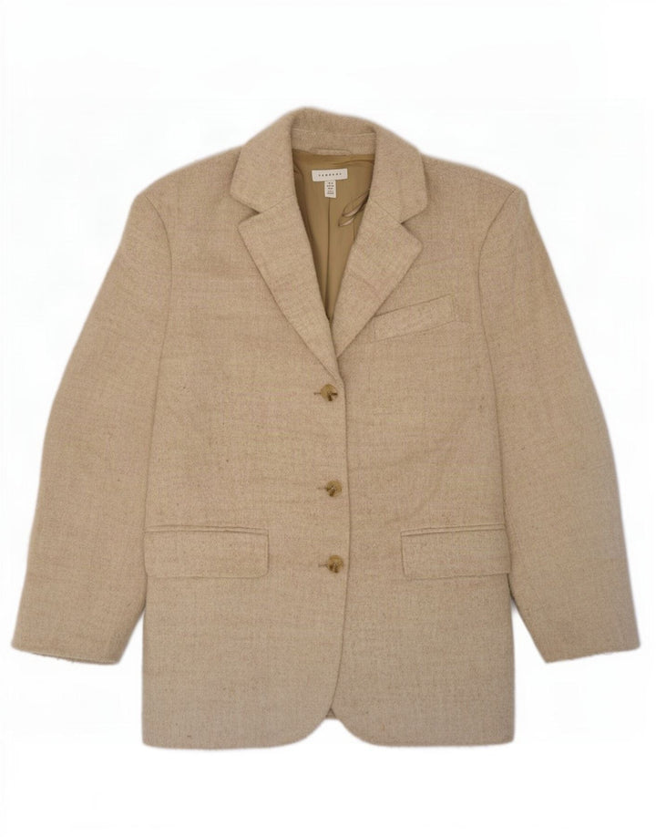 Topshop Veste Blazer 3 Boutons Femme UK 12 Polyester Beige Moyen