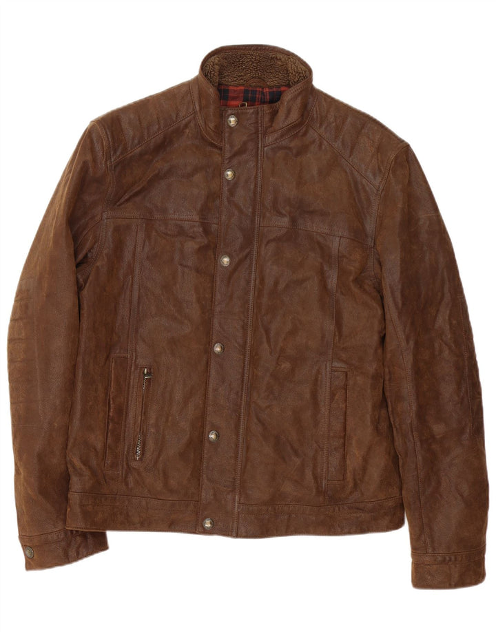 North Coast Society Veste en cuir pour homme UK 38 Marron moyen