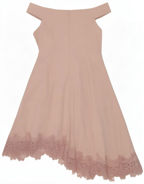 Coast Robe asymétrique à épaules dénudées pour femme UK 18 XL Rose Floral Polyester
