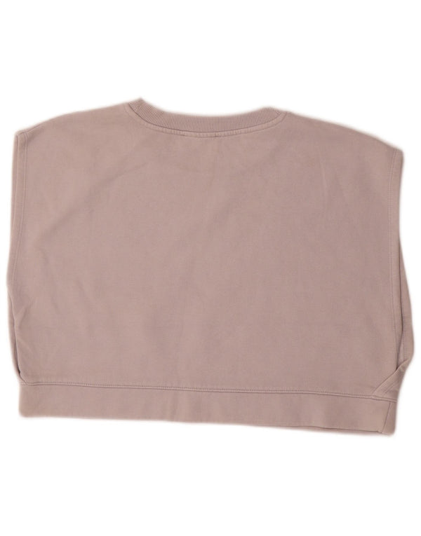 ZARA Femme Sweat-shirt court surdimensionné sans manches UK 10 Petit Gris