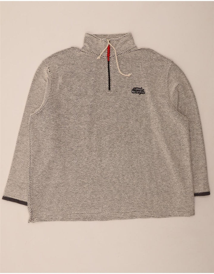 WEIRD FISH Sweat-shirt col zippé pour homme en coton gris 3XL