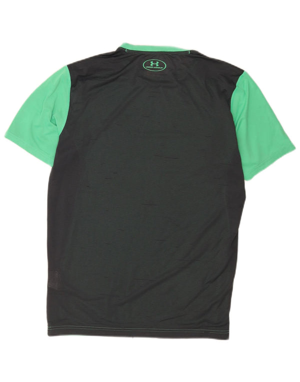 Under Armour Tee-Shirt Heat Gear Homme Vert Moyen Polyester Colorblock