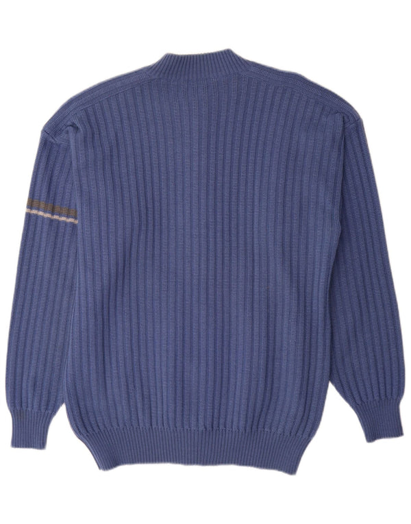 vintage Mens Cardigan Pull Grand Bleu