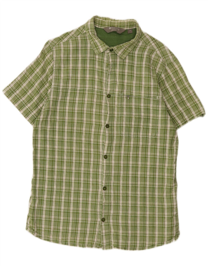 Mountain Warehouse Chemise à manches courtes pour homme, coupe classique, grand carreaux verts