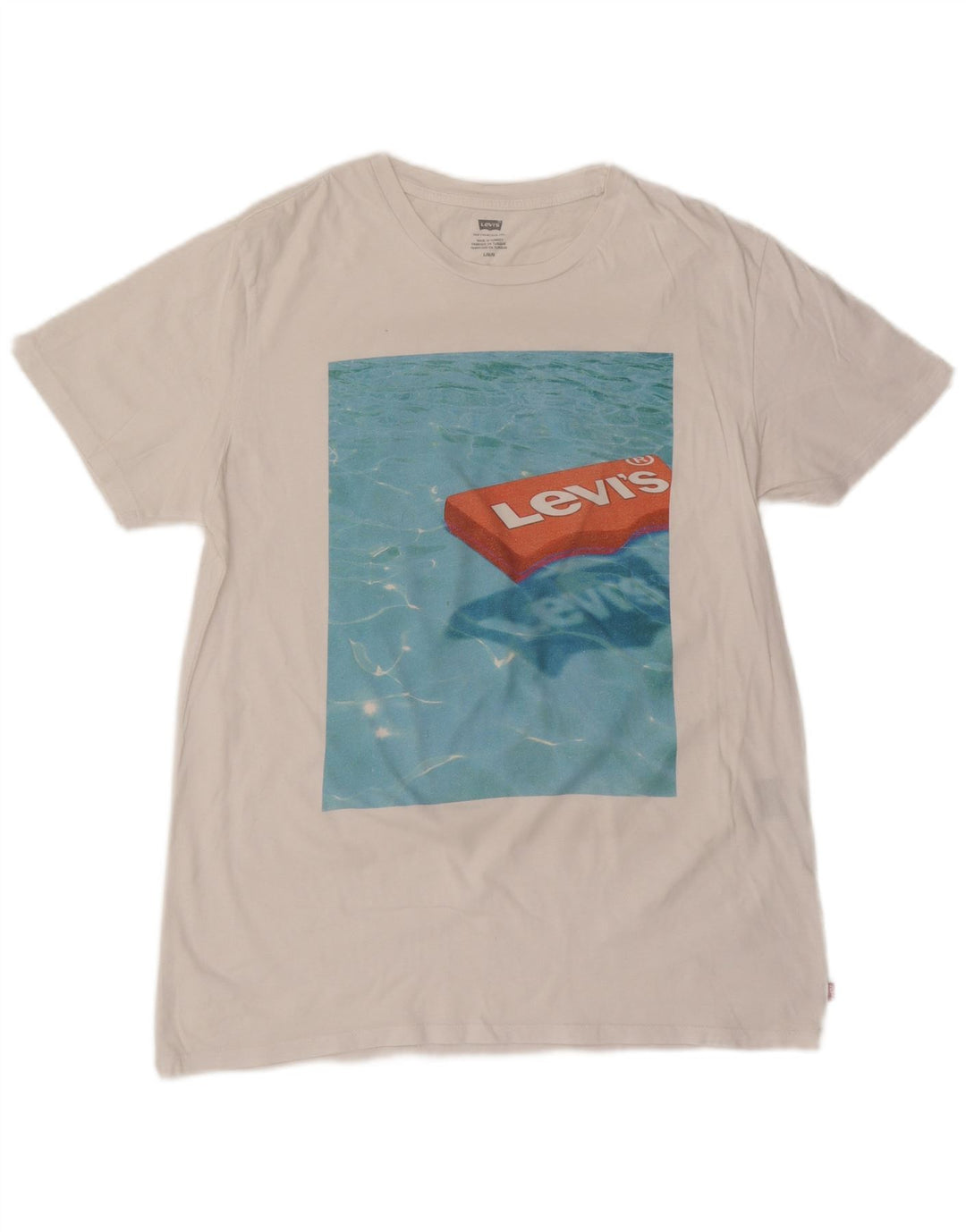 LEVI'S T-shirt graphique pour femme UK 16 Large Blanc