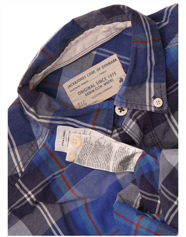 Jack & Jones Chemise en Flanelle Garçon 11-12 Ans Bleu Carreaux Coton
