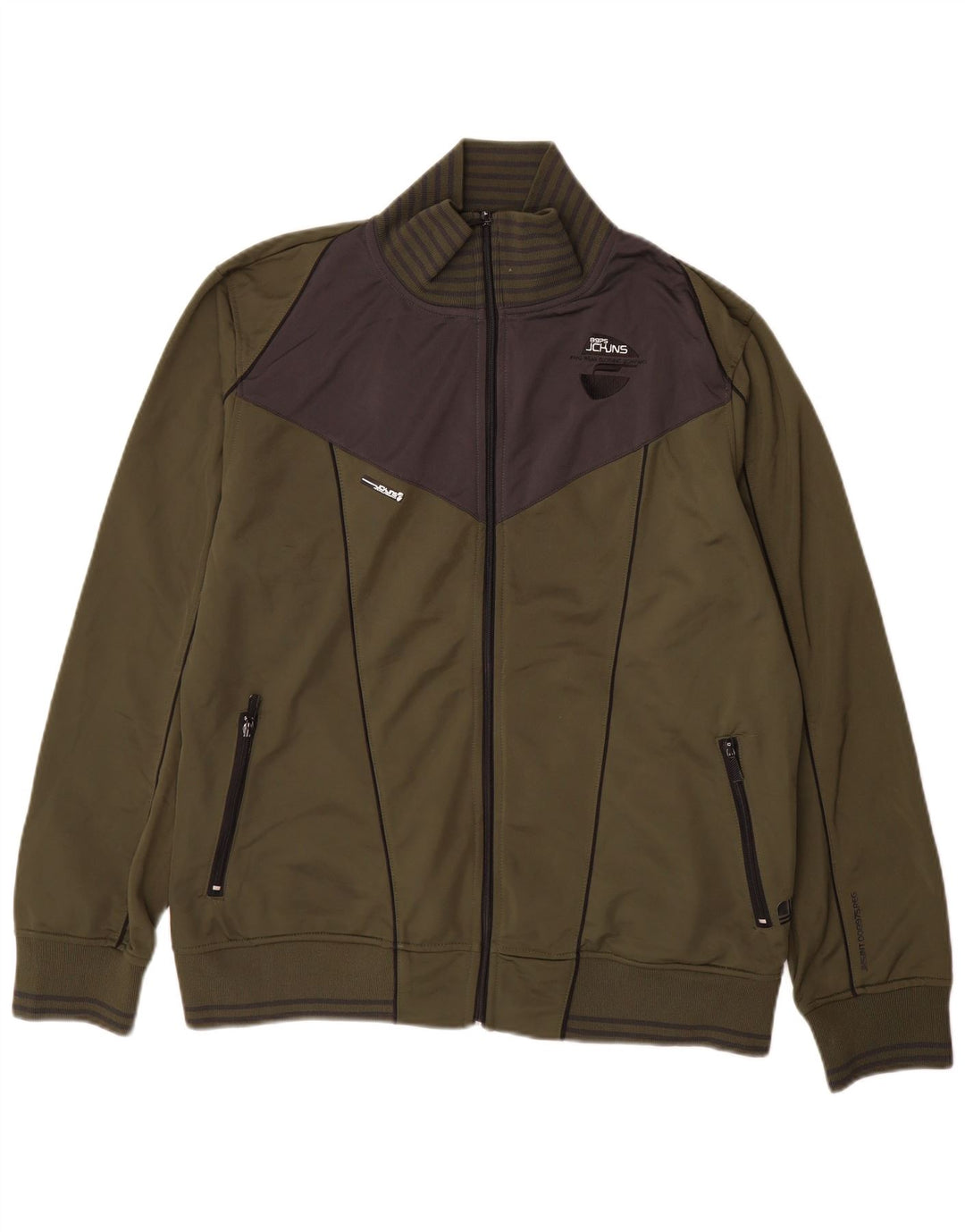 Jack & Jones Veste de survêtement graphique pour homme 2XL Kaki Colourblock