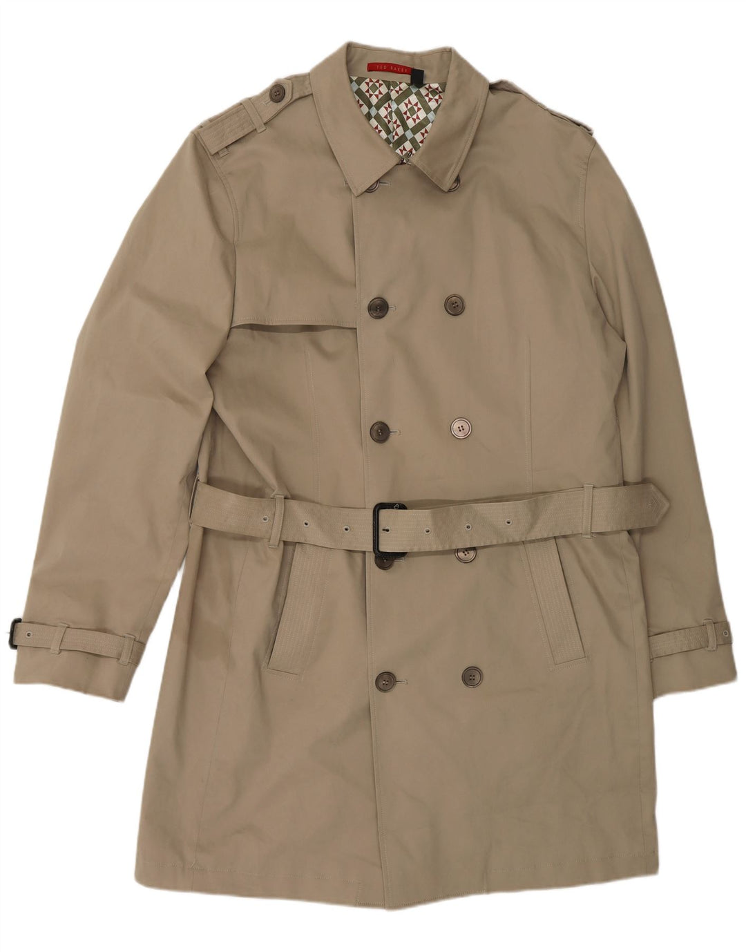 TED BAKER Trench-Coat Homme EU 44 XS Coton Beige