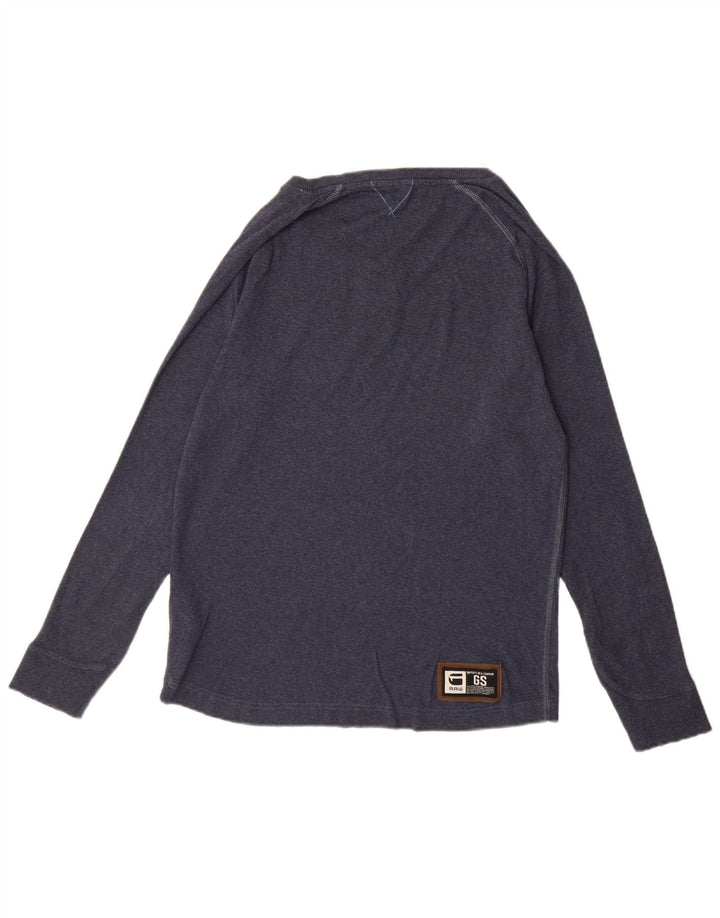 G-STAR Haut graphique à manches longues pour hommes en coton bleu marine grand