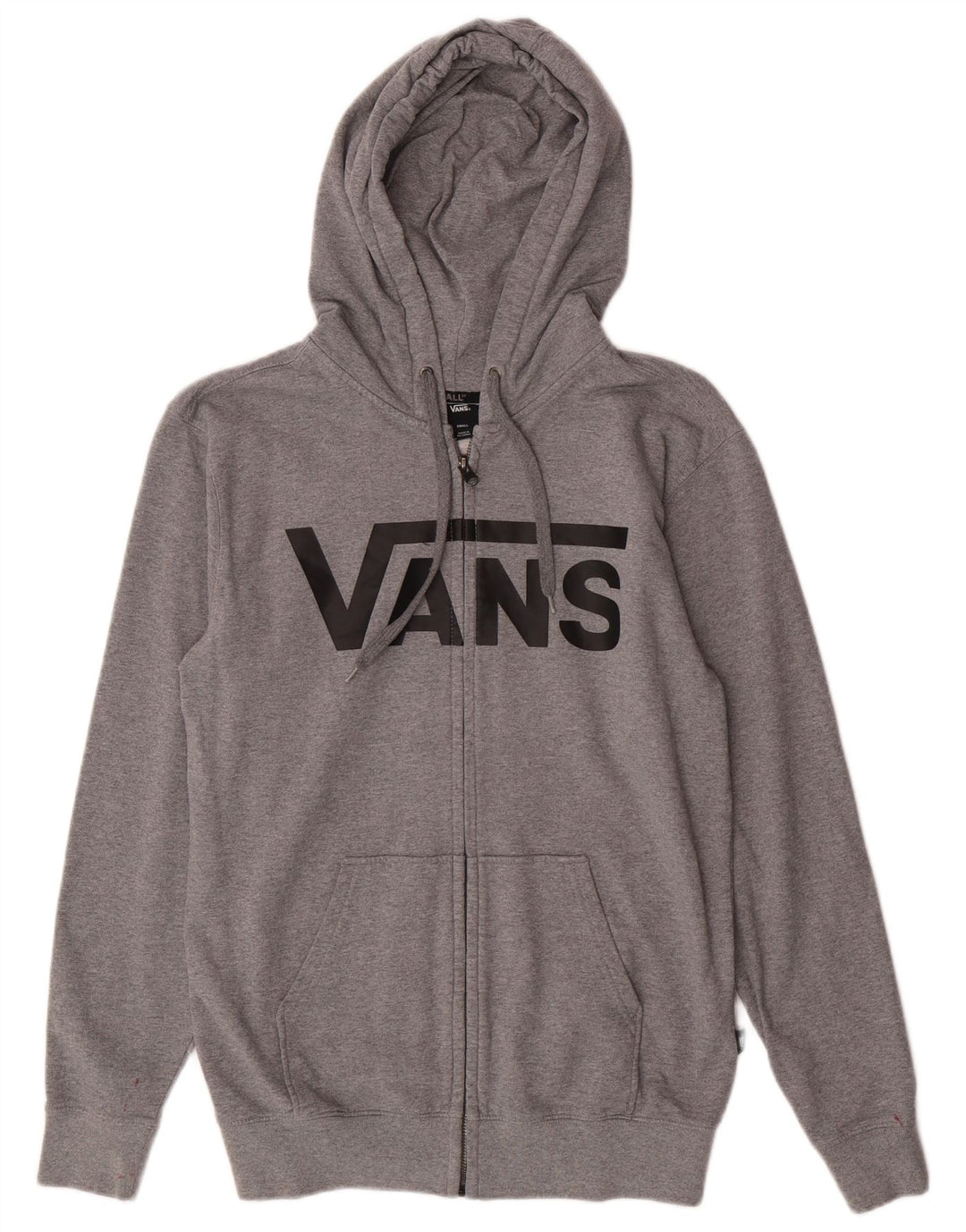 Vans Pull à capuche zippé graphique pour homme Petit gris Coton