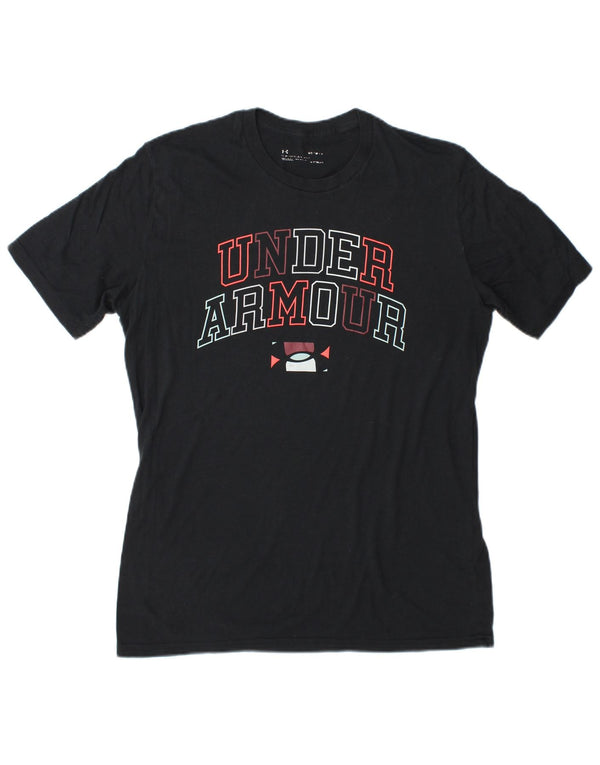 Under Armour T-Shirt Heat Gear Graphic Homme Bleu Marine Moyen Coton