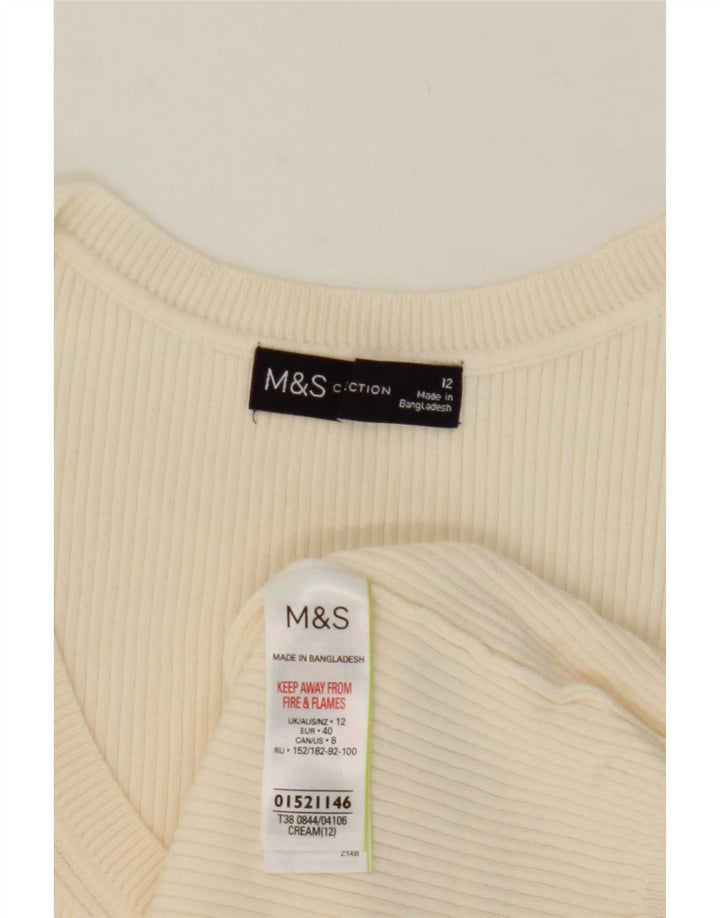 Marks & Spencer Débardeur Femme UK 12 Viscose Beige Moyen