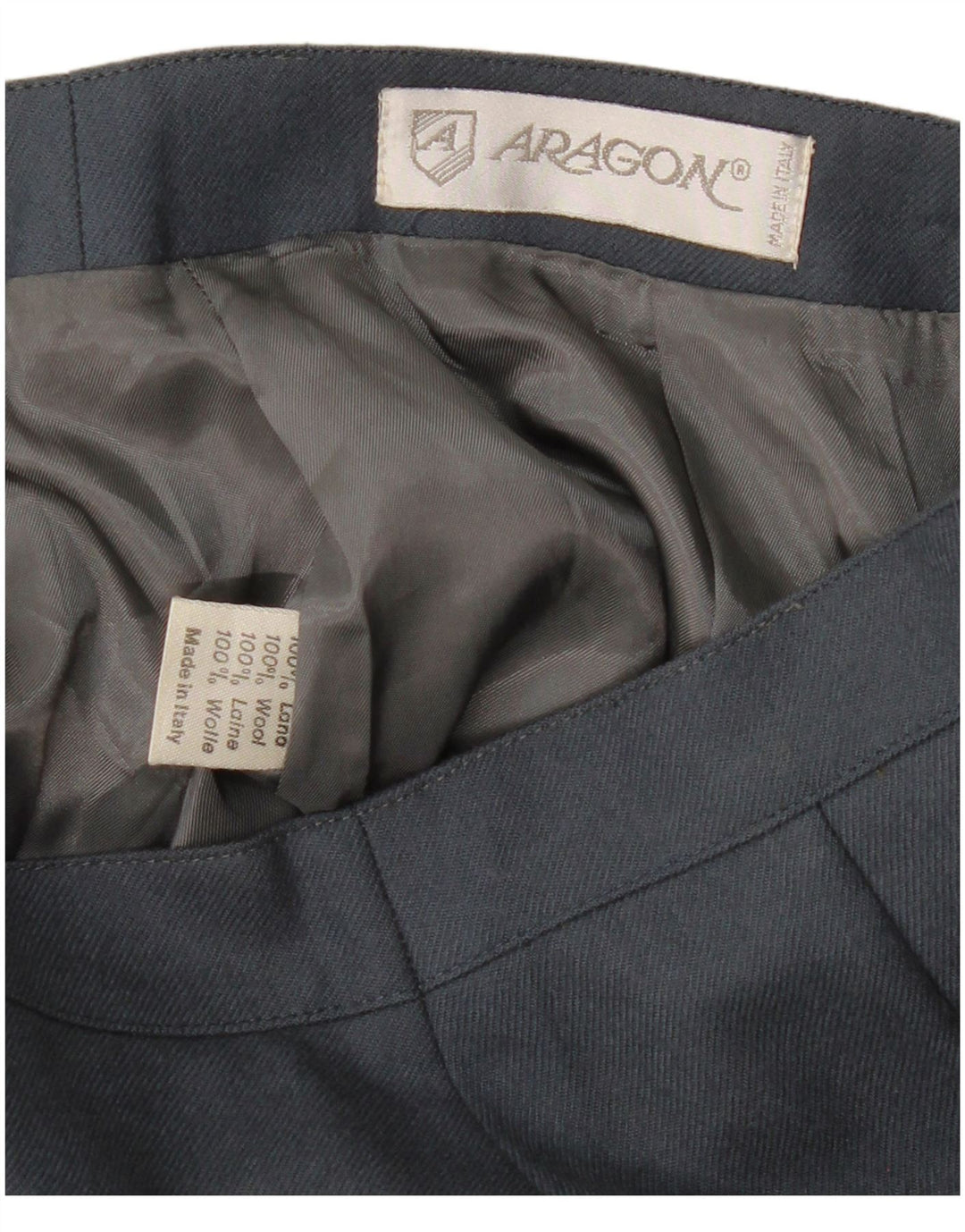 VINTAGE Jupe crayon femme moyenne W28 laine bleu marine