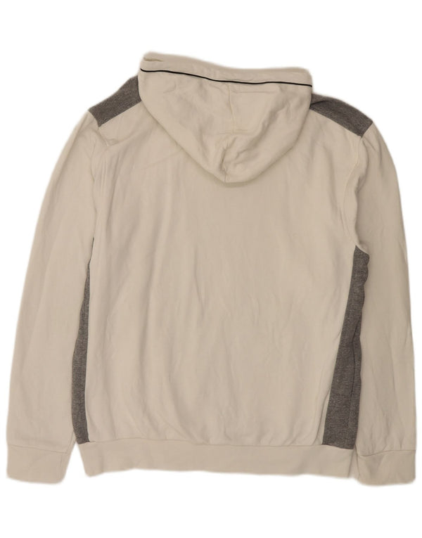 Umbro Pull à capuche pour homme 2XL en coton color block blanc cassé