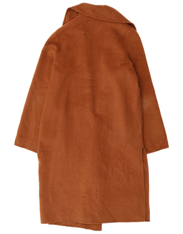 Zara Manteau ouvert surdimensionné pour femme UK 6 XS en laine marron