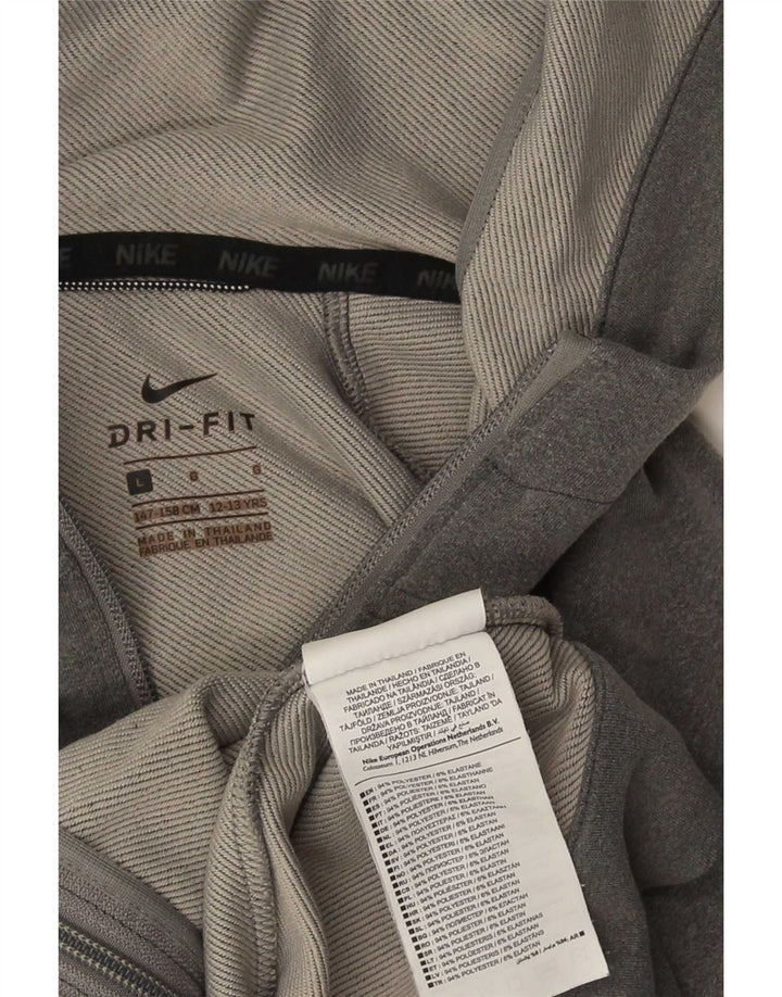 Nike Femme Dri Fit Zip Sweat à capuche UK 14 Grand Gris Polyester