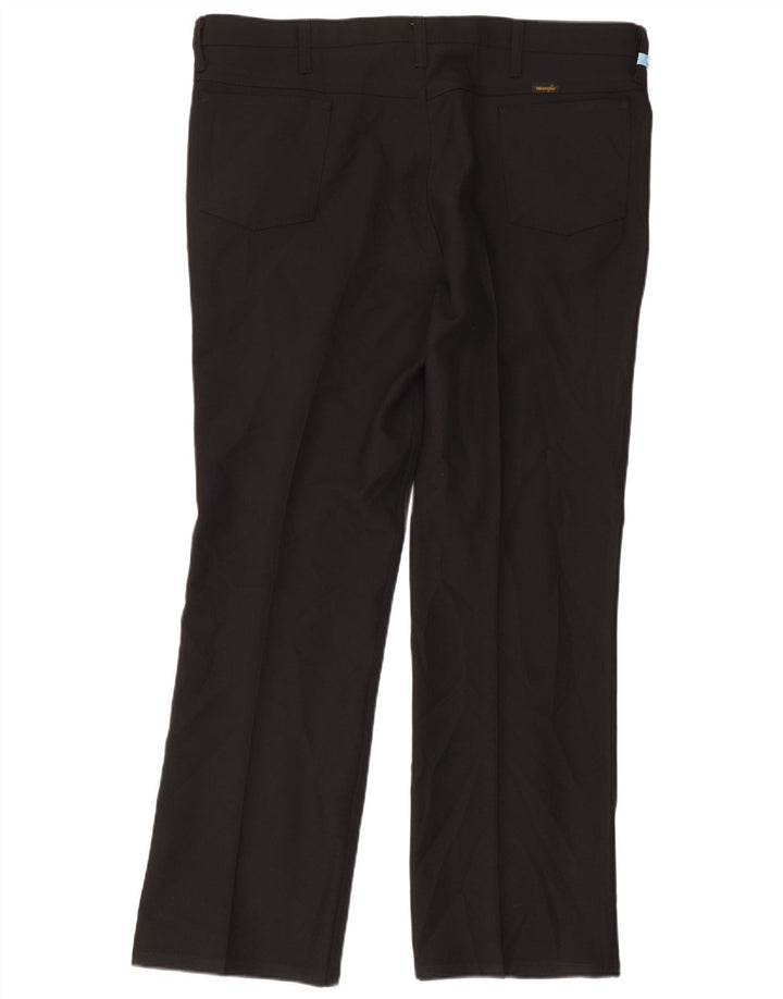 Wrangler Pantalon décontracté droit pour homme W42 L32 Noir Polyester