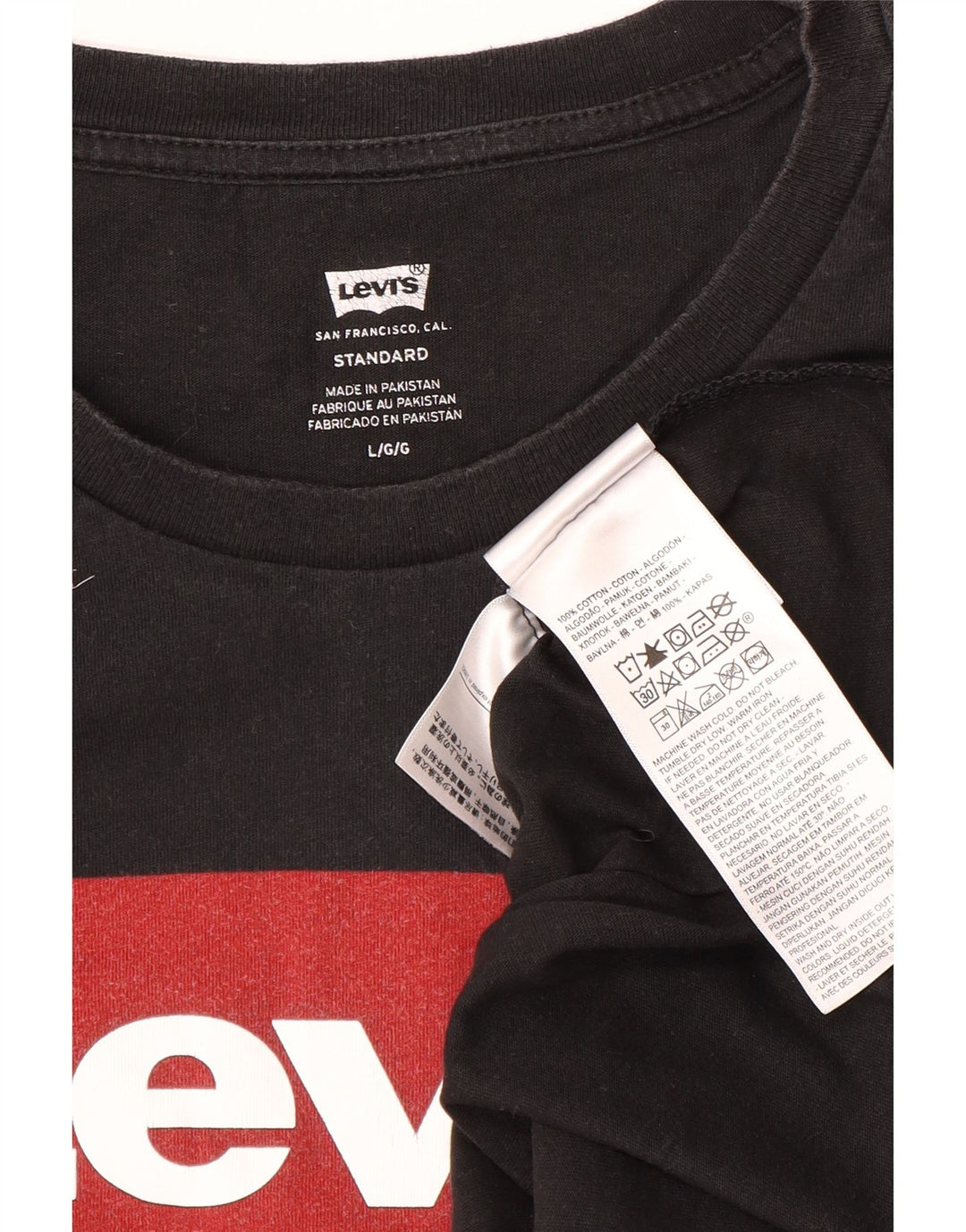 Levi's Haut graphique à manches longues pour homme, coupe standard, grand noir, en coton