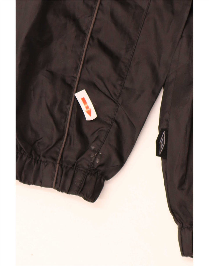 Umbro Veste de pluie à capuche pour garçon 11-12 ans Large Noir Polyester